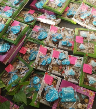 close up of cupcakes laid out on a table