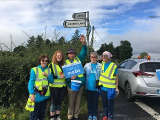 Patricia with supporters of Mary's Meals starting the Walk to Knock.